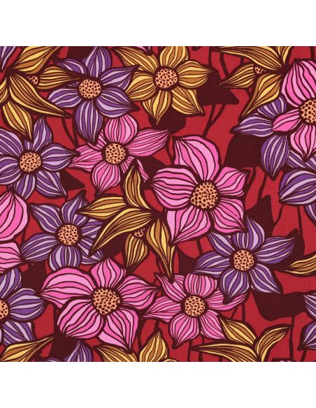 Tessuto twill viscosa Florane - Bordeaux