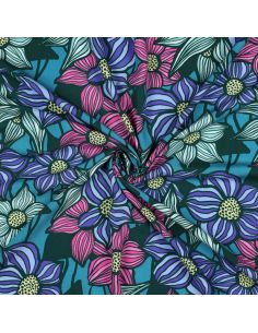 Tessuto twill viscosa Florane - Blu petrolio