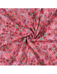 Tessuto trapuntato in voile di cotone patchwork - Rosa