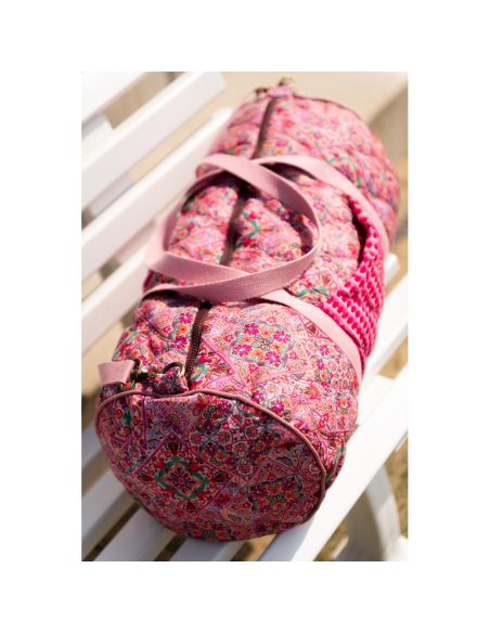 Tessuto trapuntato in voile di cotone patchwork - Rosa