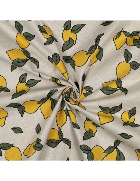 Tessuto tela impermeabile effetto lino - Limoni