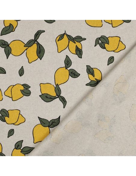 Tessuto tela impermeabile effetto lino - Limoni