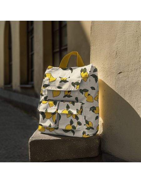 Tessuto tela impermeabile effetto lino - Limoni