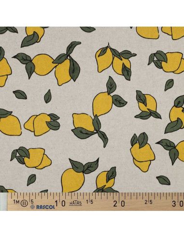 Tessuto tela impermeabile effetto lino - Limoni