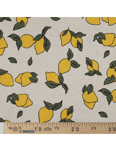 Tessuto tela impermeabile effetto lino - Limoni