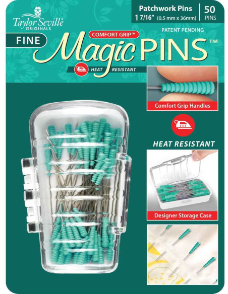 Scatola di 50 spilli magici speciali per patchwork