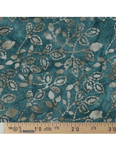 Tessuto cotone batik Méline - Blu petrolio
