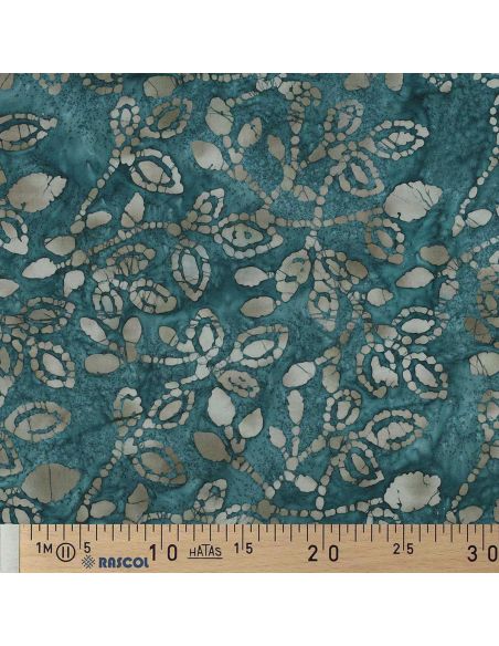 Tessuto cotone batik Méline - Blu petrolio