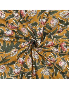Tessuto di cotone indiano block print Serina - Ocra
