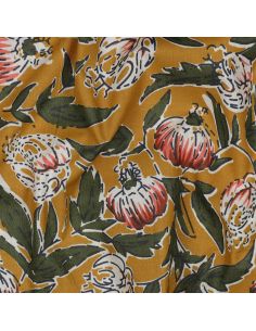 Tessuto di cotone indiano block print Serina - Ocra 2