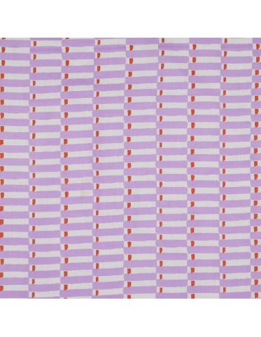 Tessuto di cotone indiano block print Indra - Lilla