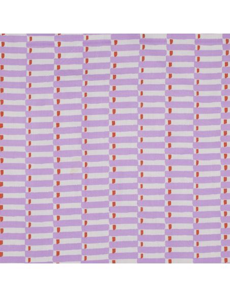 Tessuto di cotone indiano block print Indra - Lilla