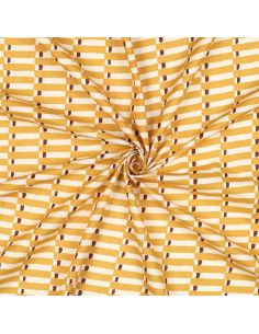 Tessuto di cotone indiano block print Indra - Ocra