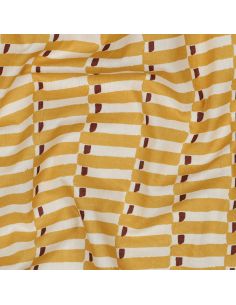 Tessuto di cotone indiano block print Indra - Ocra 2