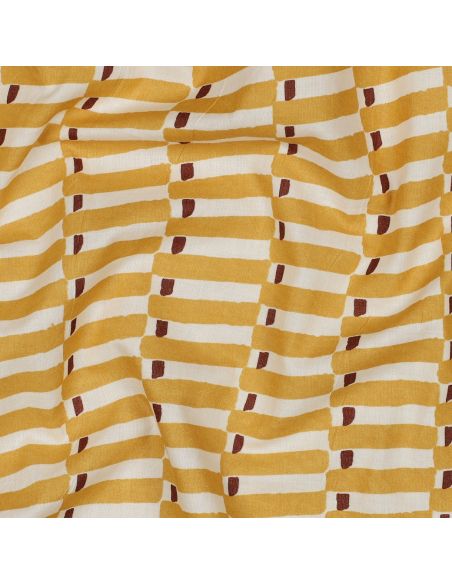 Tessuto di cotone indiano block print Indra - Ocra