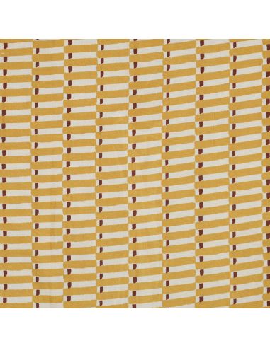 Tessuto di cotone indiano block print Indra - Ocra