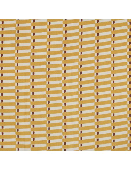 Tessuto di cotone indiano block print Indra - Ocra