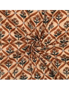 Tessuto di cotone indiano block print Solenne - Rame