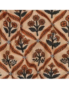 Tessuto di cotone indiano block print Solenne - Rame 2