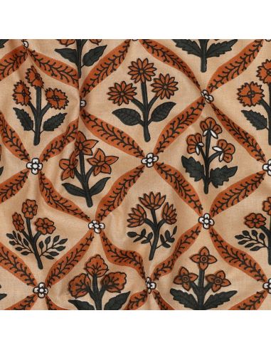 Tessuto di cotone indiano block print Solenne - Rame