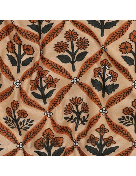 Tessuto di cotone indiano block print Solenne - Rame