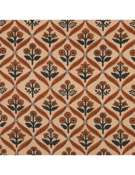 Tessuto di cotone indiano block print Solenne - Rame