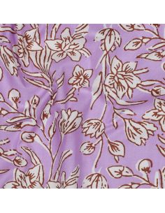 Tessuto di cotone indiano block print Kirine - Lilla 2