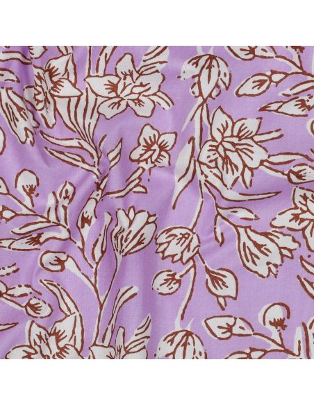 Tessuto di cotone indiano block print Kirine - Lilla