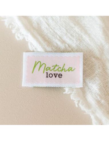 Etichetta tessuta da cucire Matcha love