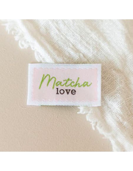 Etichetta tessuta da cucire Matcha love