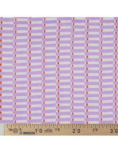 Tessuto di cotone indiano block print Indra - Lilla