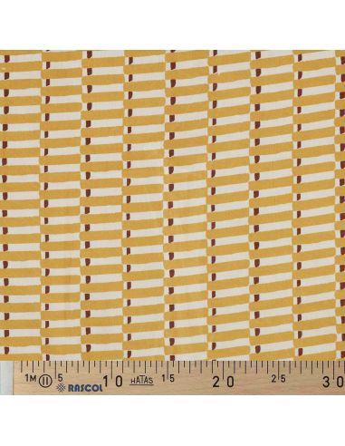 Tessuto di cotone indiano block print Indra - Ocra