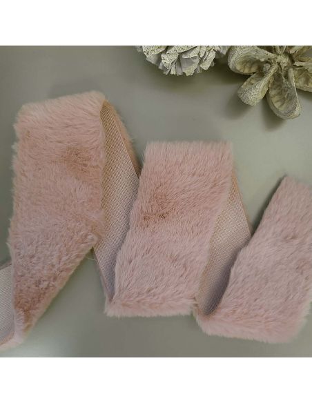 Nastro in finta pelliccia - Rosa antico