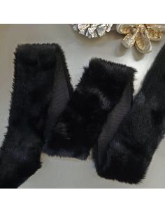 Nastro in finta pelliccia - Nero