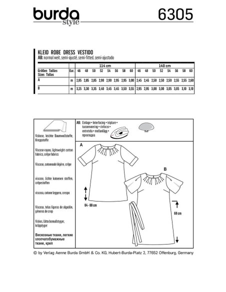 Modello di abito - Burda 6305