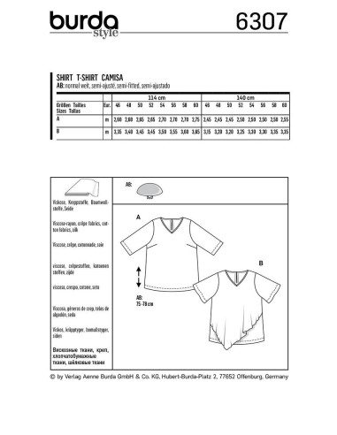 Modello di t-shirt - Burda 6307