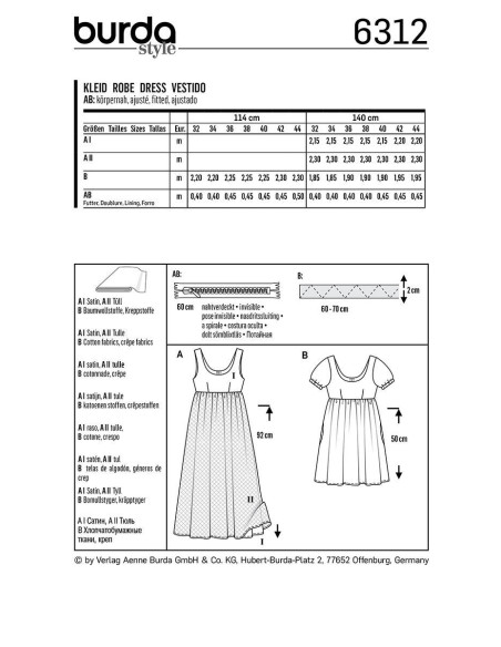 Modello di abito - Burda 6312