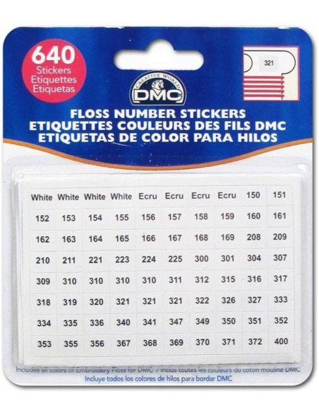 Etichette adesive numeri di fili DMC