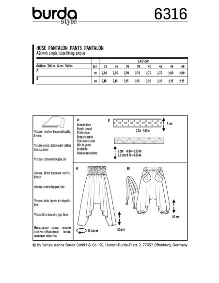 Modello di pantaloni - Burda 6316