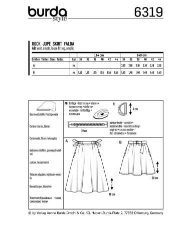 Modello di gonna - Burda 6319