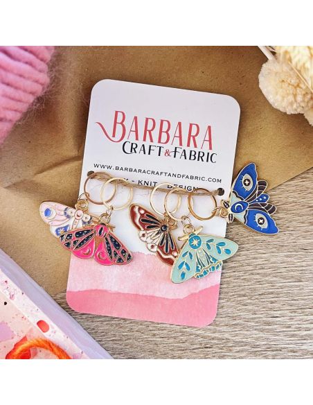 Set di 5 anelli segnapunti - Farfalla colorata