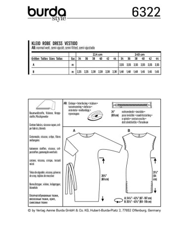 Modello di abito - Burda 6322