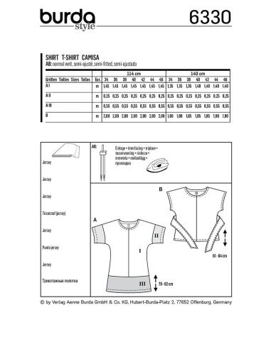 Modello di t-shirt - Burda 6330