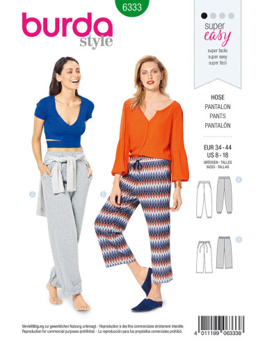 Modello di pantaloni - Burda 6333