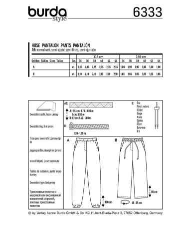 Modello di pantaloni - Burda 6333