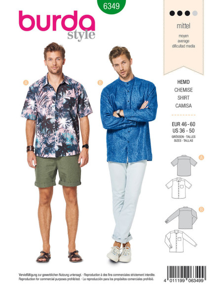 Modello di camicia - Burda 6349
