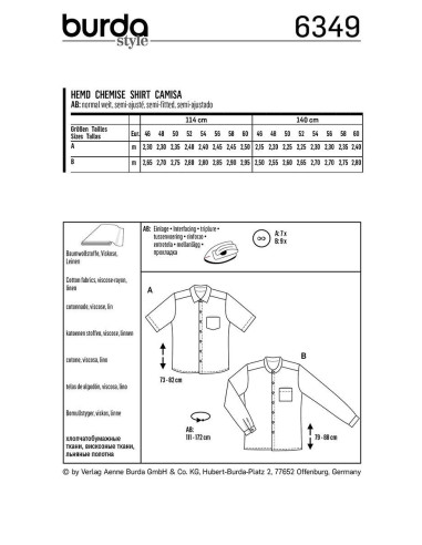 Modello di camicia - Burda 6349