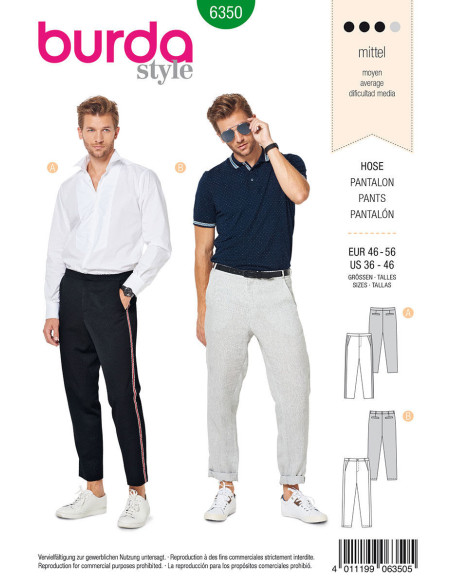 Modello di pantaloni - Burda 6350