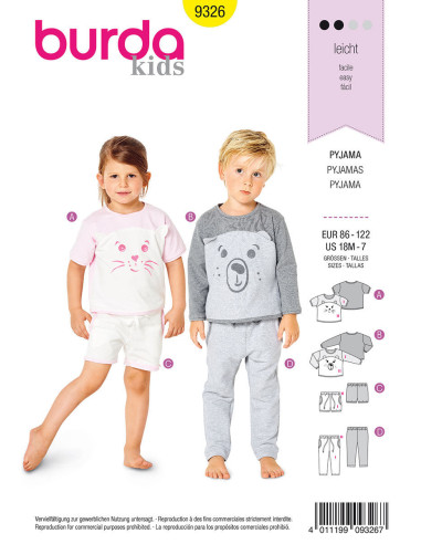 Modello di pigiama - Burda 9326