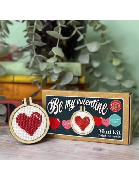 Mini kit ricamo a punto croce - Be my valentine